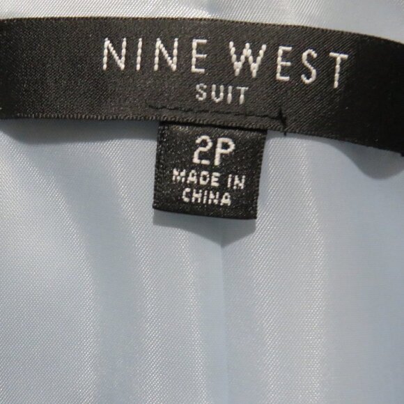Nine West sz 2 Petite Light Blue Business Woman's Pantsuit Power suit 2P - Picture 3 of 7